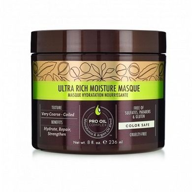 Macadamia Professional, Ultra Rich Moisture Masque, nawilżająca maska do włosów grubych, 236 ml