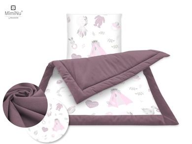 MimiNu, Baby Shower, pościel do wózka, różowa, 60-75 cm