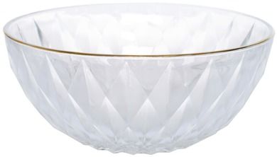 Miska szklana ze złotym brzegiem, 22,5-22,5-10 cm