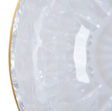 Miska szklana ze złotym brzegiem, średnia, 19,5-19,5-8,5 cm