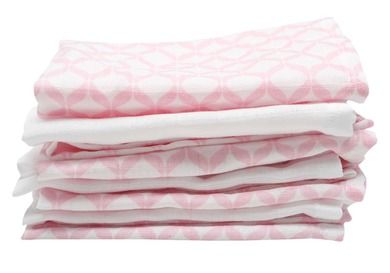 Motherhood, Classics, chusteczki muślinowe bawełniane, różowe, 30-30 cm, 7 szt.