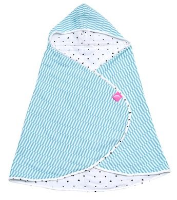 Motherhood, ręcznik niemowlęcy, muślinowy, płotek niebieski, 65-130 cm