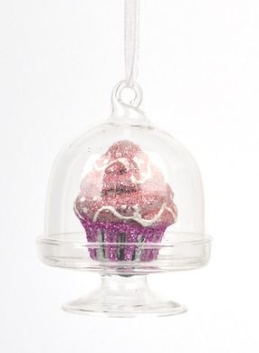 Muffinka różowa w szkle, 6-9 cm