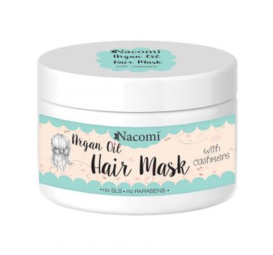 Nacomi, Argan Oil Hair Mask, maska do włosów z olejem arganowym i proteinami kaszmiru, 200 ml