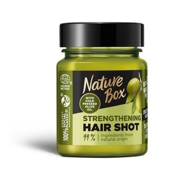Nature Box, Olive Oil Hair Shot, wzmacniająca maska do włosów z olejem z oliwek, 60 ml