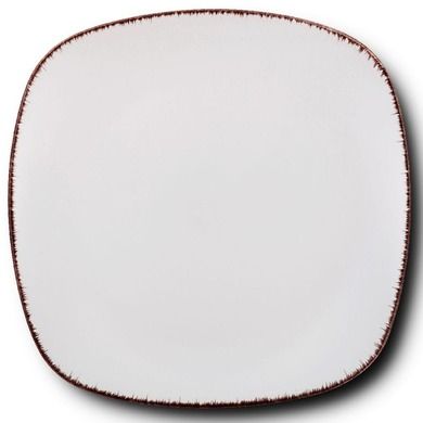 Nava, kwadratowy talerz ceramiczny, white sugar, obiadowy, 26 cm