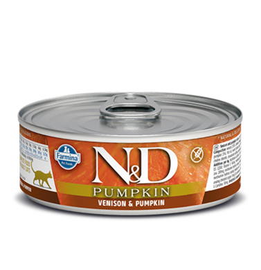N&D Pumpkin, karma dla kotów dorosłych, jeleń i dynia, 80 g