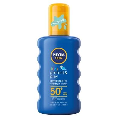 Nivea, Sun Kids Protect & Play, nawilżający spray ochronny na słońce dla dzieci, SPF50, 200 ml