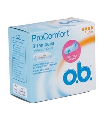 O.B., ProComfort, Super, komfortowe tampony, 8 szt.