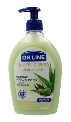 On Line, mydło kremowe w dozowniku, Aloes i Oliwka