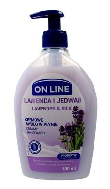 On Line, mydło kremowe w dozowniku, Lawenda i Jedwab, 500 ml