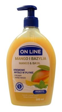 On Line, mydło kremowe w dozowniku, Mango i Bazylia, 500 ml