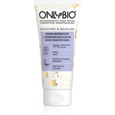OnlyBio, Bakuchiol & Squalane, peeling enzymatyczny do twarzy z drobinkami złuszczającymi, 75 ml