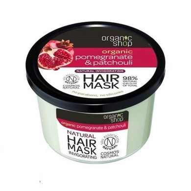 Organic Shop, Hair Mask, maska wygładzająca do włosów, Granat & Paczula, 250 ml