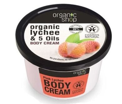 Organic Shop, krem do ciała, cera sucha i wrażliwa, Różowy Lychee, 250 ml