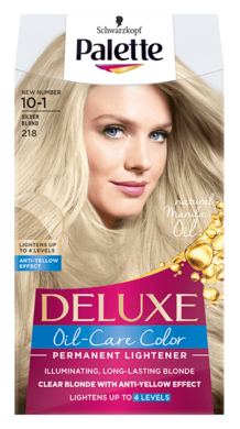 Palette, Deluxe, farba permanentna do włosów, srebrzysty blond nr 218