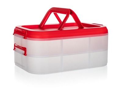 Party box, Culinaria, pojemnik kuchenny, 40-28-17,8 cm, czerwona pokrywa