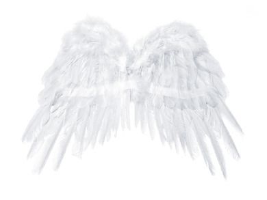 PartyDeco, skrzydła anioła, białe, 50-35 cm