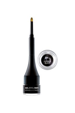 Pierre Rene, Professional Gel Eyeliner Longlasting 24h Waterproof, wodoodporny eyeliner, 01 Carbon Black, 2,5 ml