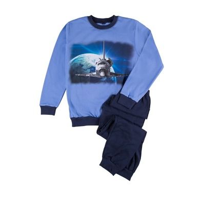 Piżama chłopięca, niebieska, statek kosmiczny, Tup Tup