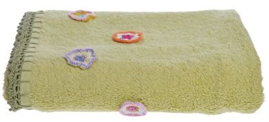 Ręcznik zielony w drobne kwiatki, 60-110 cm