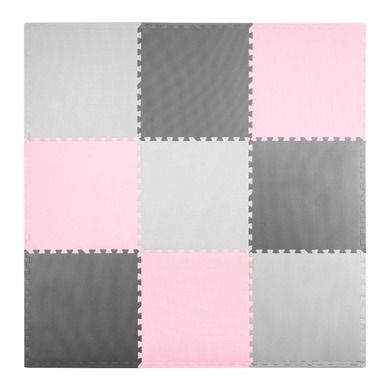 Ricokids, mata piankowa, puzzle, różowo-szara, 180-180 cm