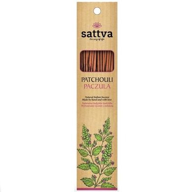 Sattva, Natural Indian Incense, naturalne indyjskie kadzidełko, Paczula, 15 szt.