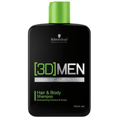 Schwarzkopf, 3D MEN, szampon do włosów i ciała, 250 ml