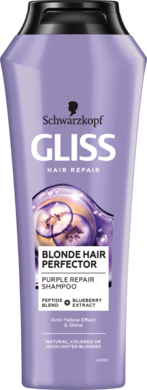 Schwarzkopf, Gliss Hair Repair Purple, szampon do włosów blond i rozjaśnionych, 250 ml