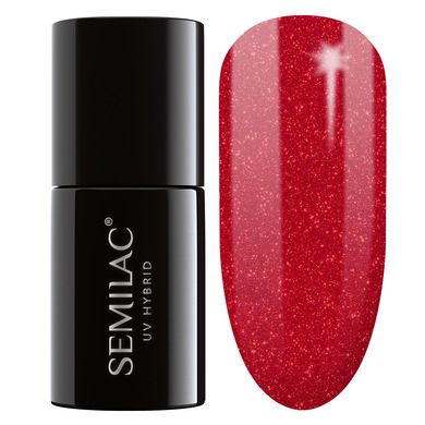 Semilac, lakier hybrydowy 025 glitter red