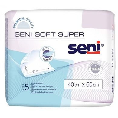 Seni Soft Super, Happy, podkłady higieniczne, 40-60 cm, 5 szt.
