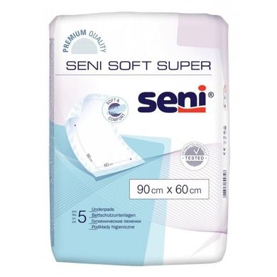 Seni Soft Super, Happy, podkłady higieniczne, 90-60 cm, 5 szt.