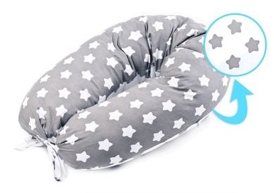 Sensillo, rogal XL, poduszka dla kobiet w ciąży, gwiazdki szare