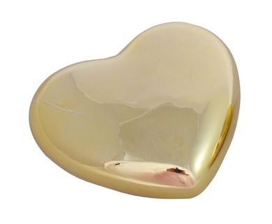 Serce ceramiczne, złote, 9,5-9-3 cm