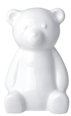 Skarbonka ceramiczna, miś biały, duży, 11-12.5-19 cm