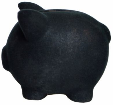 Skarbonka świnka, czarna, 13-10-10,5 cm