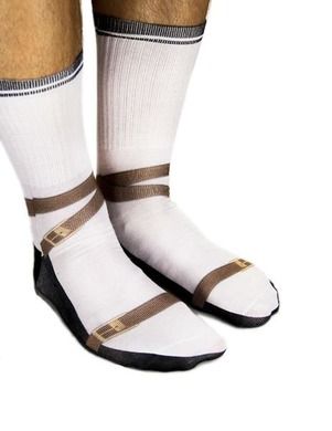Skarpetki sandały, biały