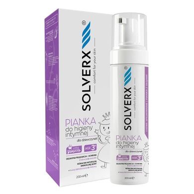 Solverx, pianka do higieny intymnej dla dziewczynek, 200 ml