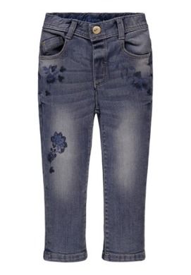 Spodnie jeansowe chłopięce, denim, kwiaty, Kanz