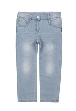 Spodnie jeansowe dziewczęce, jasny denim, Kanz
