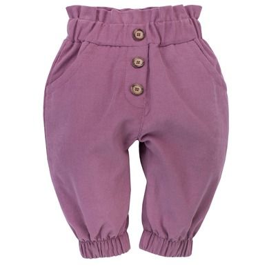 Spodnie materiałowe dziewczęce, sztruksowe, różowe, Pinokio