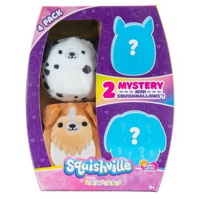 Squishmallows, Squsihville, Puppy Love Squad, mini maskotki, 4 szt.