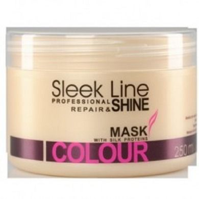 Stapiz, Sleek Line, maska z jedwabiem do włosów farbowanych, 250 ml