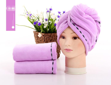 Superchłonny ręcznik do włosów, turban z mikrofibry, jasnofioletowy