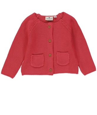 Sweter dziewczęcy, rozpinany, czerwony, Tom Tailor
