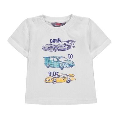 T-shirt chłopięcy, biały, samochody, Born to Ride, Kanz