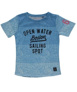 T-shirt chłopięcy, niebieski, Open water, Tom Tailor