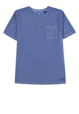 T-shirt chłopięcy, niebieski, paski, Tom Tailor