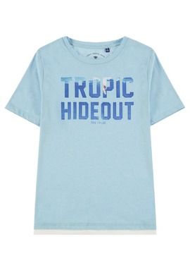 T-shirt chłopięcy, niebieski, Tropic Hideout, Tom Tailor