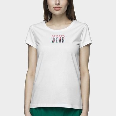 T-shirt damski, biały, Sportswear, 4F